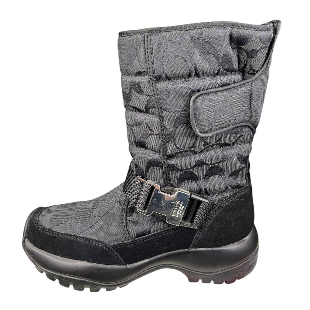 Coach Women’s Sharron Black Monogram Vibram Winter Boot Size US 6.5 - Picture 3 of 12